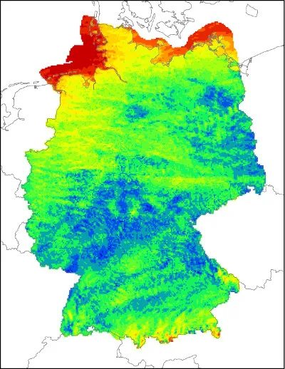 Beispielkarte 50-Jahres-Extremwind